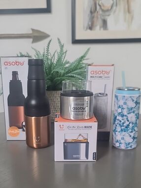 Asobu  Insulated Bottle, Can, Glass Coolers  Set Of 3